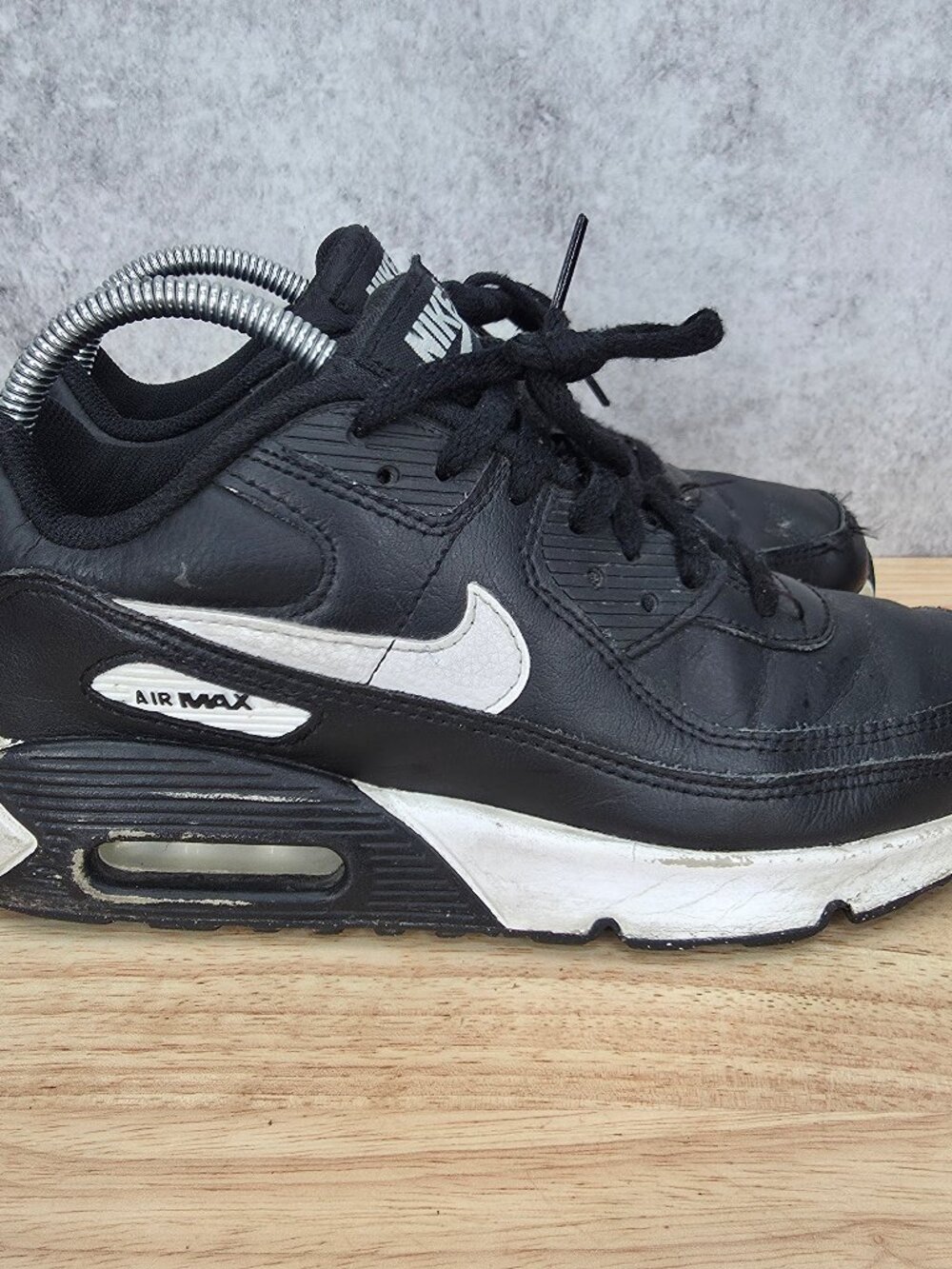Nike‎ Air Max 90 Shoes Boy's 6.5Y LTR Black White